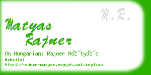 matyas rajner business card